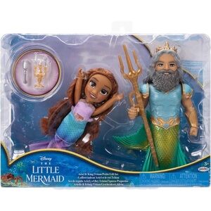 Disney Ariel & King Triton Doll Set - Purple, Teal & Green